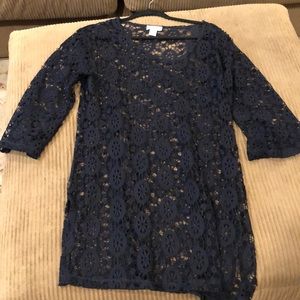 black lace beach cover up dress